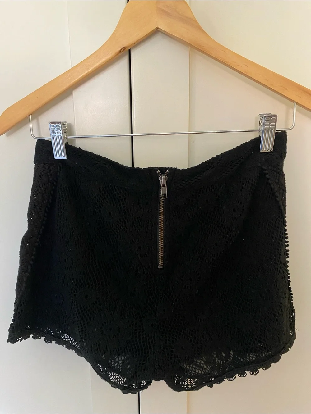 Free People Black Crochet Shorts